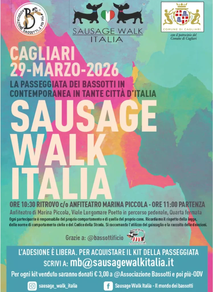 Sausage Walk Italia torna il 29 Marzo: Invasione di Bassotti al Poetto