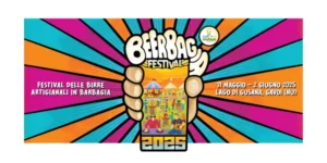 Grafica BeerBagia 2025 a Gavoi, festival della birra artigianale sul lago di Gusana