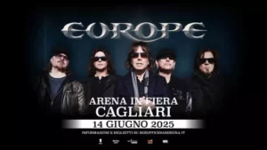 Grafica ufficiale concerto Europe Cagliari – 14 giugno 2025 – Fiera Internazionale