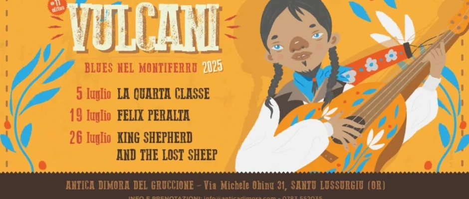 Locandina ufficiale del festival Blues nel Montiferru 2025 a Santu Lussurgiu