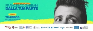 Concerto di Francesco Gabbani a Tharros, Sardegna, luglio 2025