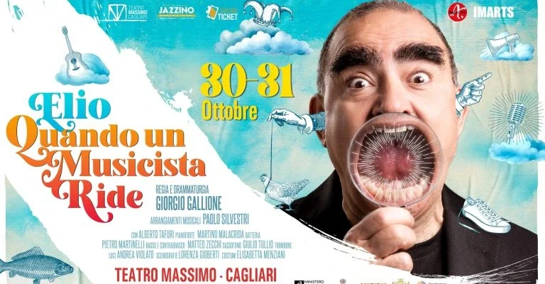 Elio live al Teatro Massimo durante lo spettacolo Quando un musicista ride