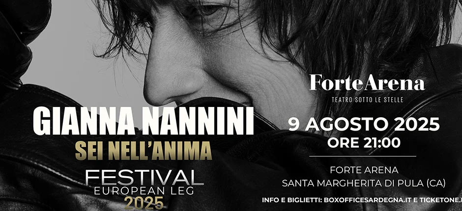 Gianna Nannini in concerto in Sardegna alla Forte Arena di Santa Margherita di Pula, agosto 2025