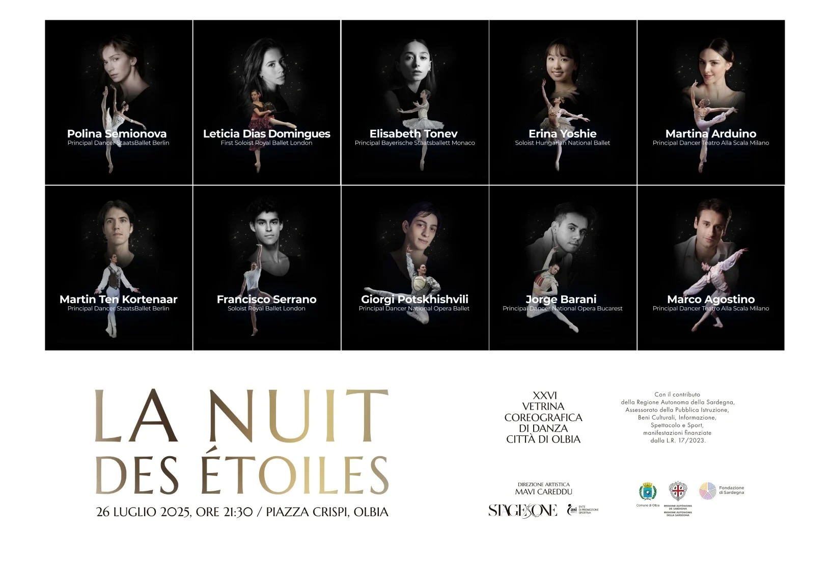 La Nuit des Étoiles 2025 Olbia: danza internazionale