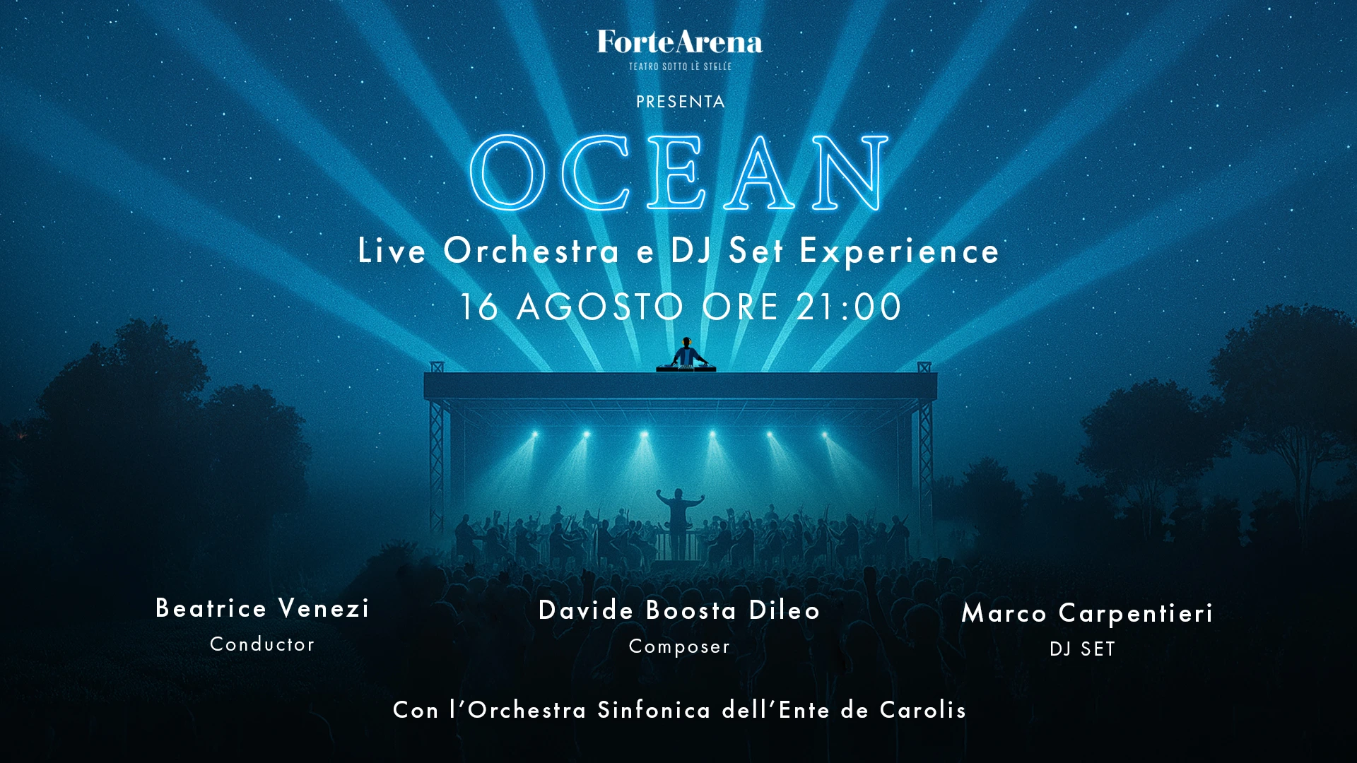 Ocean Forte Arena 2025: musica sinfonica e techno sotto le stelle