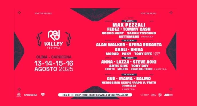 Red Valley Festival 2025: musica, emozioni e grandi artisti a Olbia