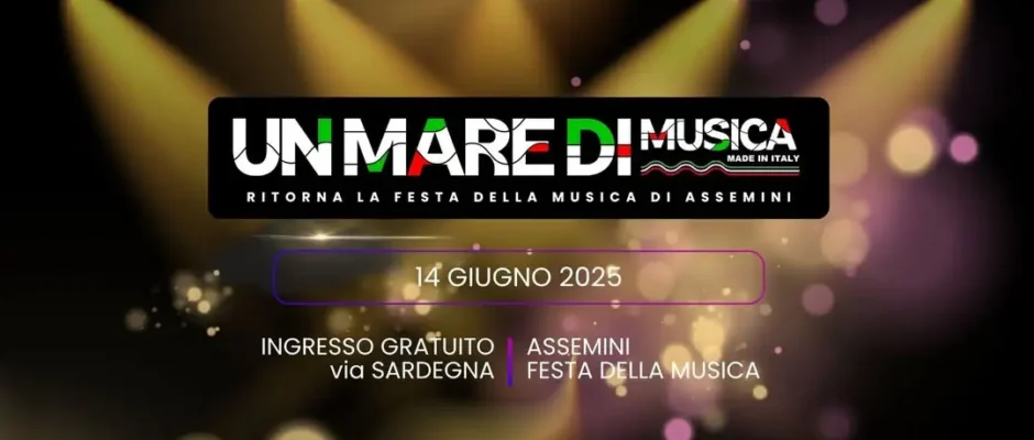 grafica un mare di musica Assemini 14 giugno 2025