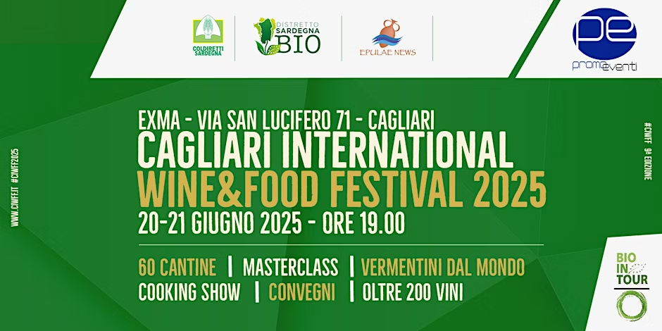 locandina ufficiale evento Cagliari International Wine&Food Festival 2025 all’EXMA