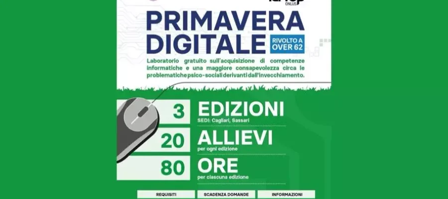 Primavera Digitale: corsi gratuiti di alfabetizzazione tecnologica per over 62