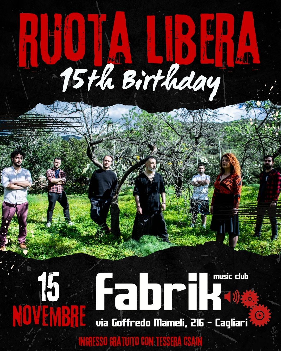 Ruota Libera: 15 anni di Combat Folk al Fabrik di Cagliari