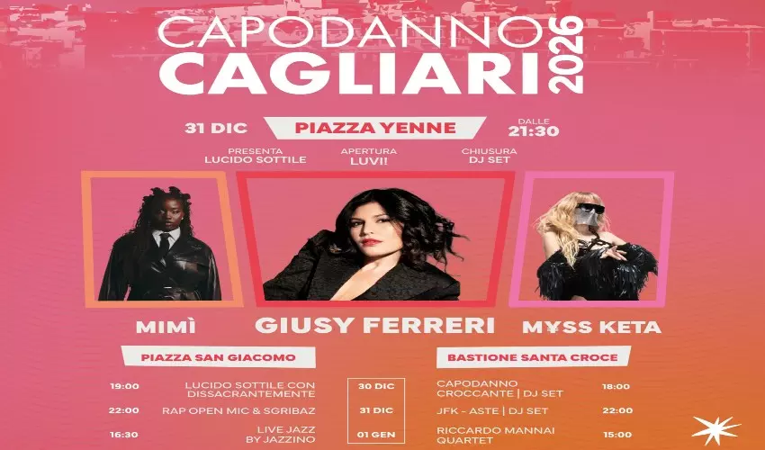 Capodanno Cagliari 2026: Tre piazze per tre giorni di festa